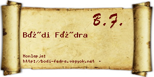 Bódi Fédra névjegykártya
