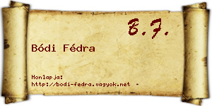 Bódi Fédra névjegykártya